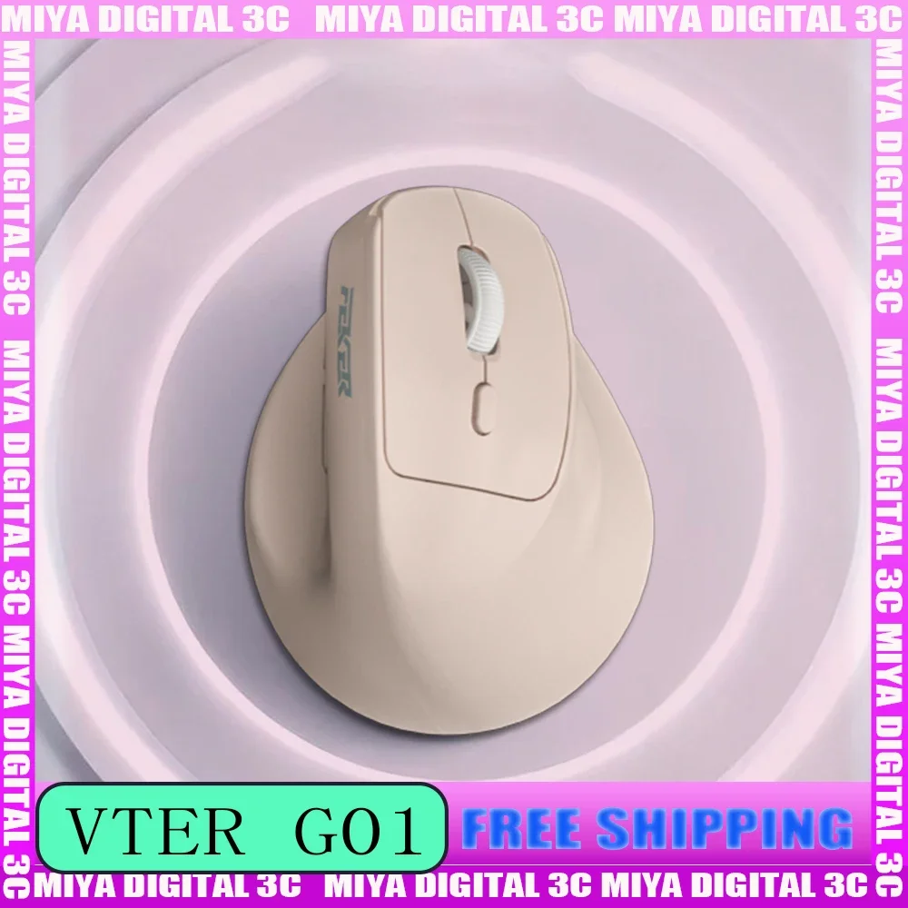 

Эргономичная мышь VTER G01, беспроводная, 2,4G, Bluetooth PAW3212, легкая, 4000 точек на дюйм, вертикальная офисная мышь, индивидуальный аксессуар для ПК