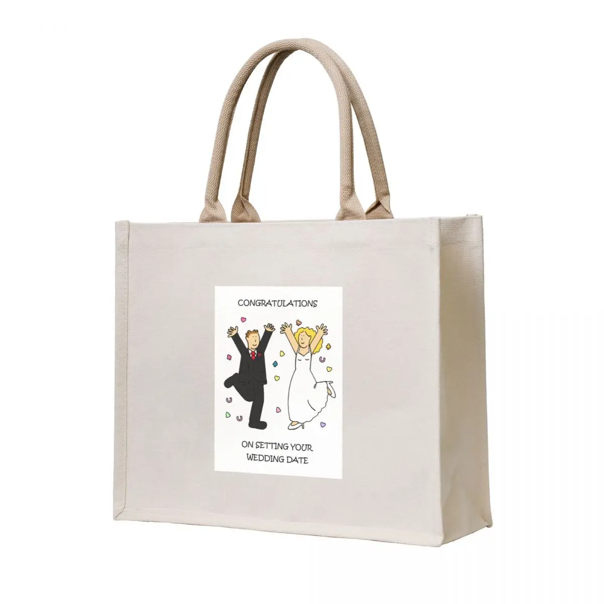 

Congratulations on Setting Wedding Date Tote Bag tote bag canvas hand bag Lady