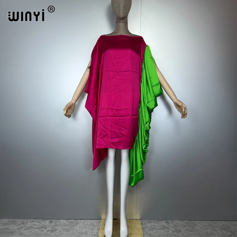 

WINYI muslim woman dresses long down kaftan party Dress Dark O neck sexy dress Female holiday abaya dubai luxury Caftan