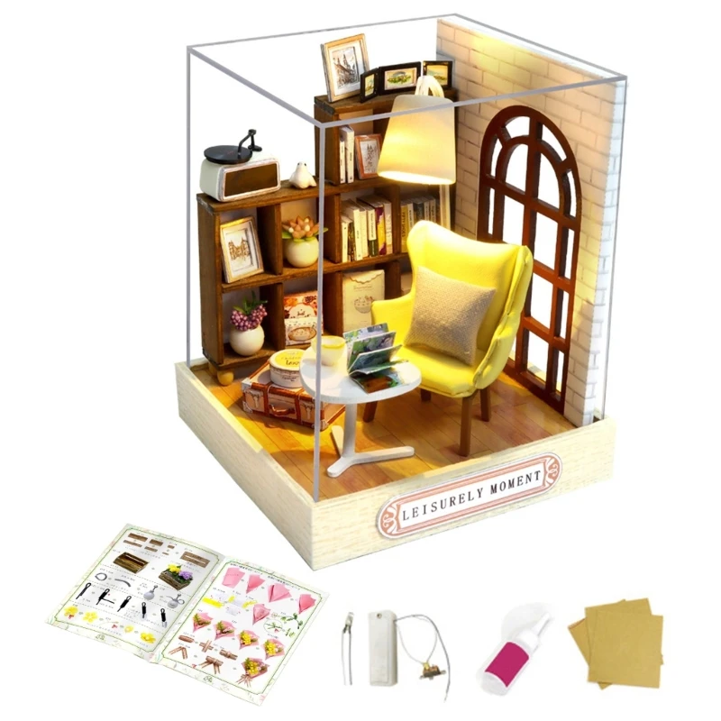 Nova casa bonecas diy kits móveis miniatura mini artesanato artesanal pequena casa