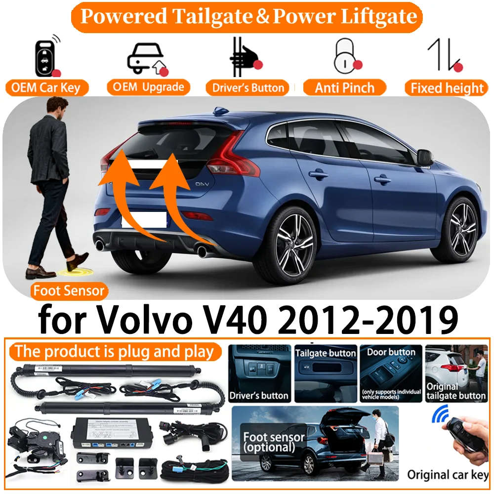 

ZhuCamX Car OEM Smart Powered Tailgate system for Volvo V40 2012-2019 Automatic Electric Power Tailgate Tail Gate Lift kit