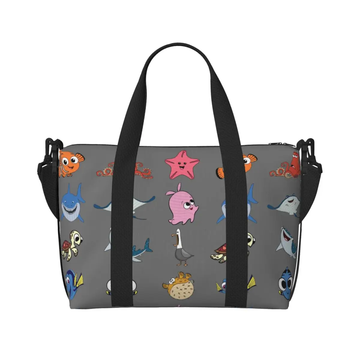 

Custom Finding Nemo Beach Tote Bag for Women Large Compartment Gym Beach Travel Bags
