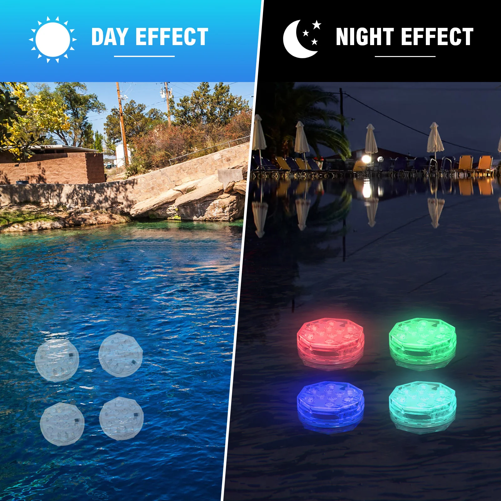 Luce subacquea a LED telecomandata 15 colori impermeabile IP68 luce subacquea per laghetto dell'acquario fuori terra