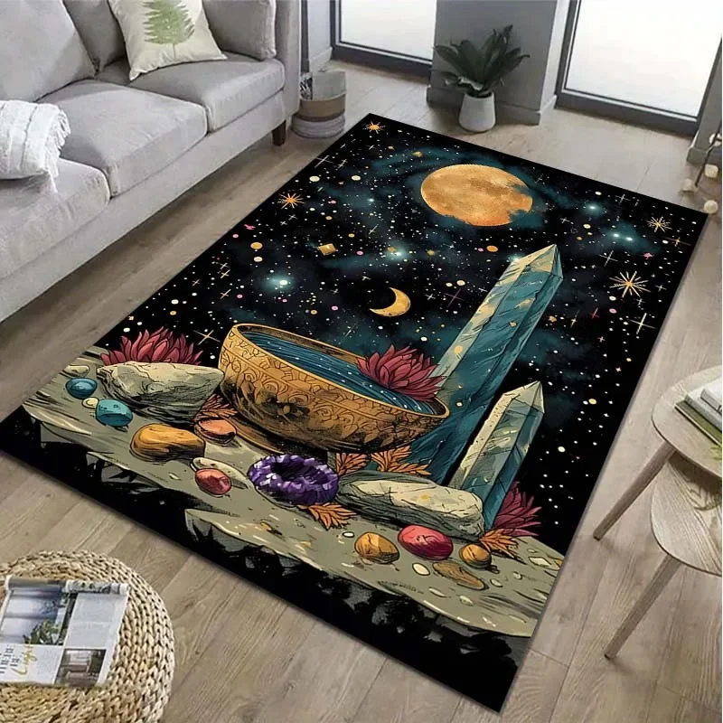 Wizard Fortune Telling Flower Cat Pattern Floor Rug Living Room Bedroom Bedside Bathroom Floor Mat Area Rug Carpets Room Decor