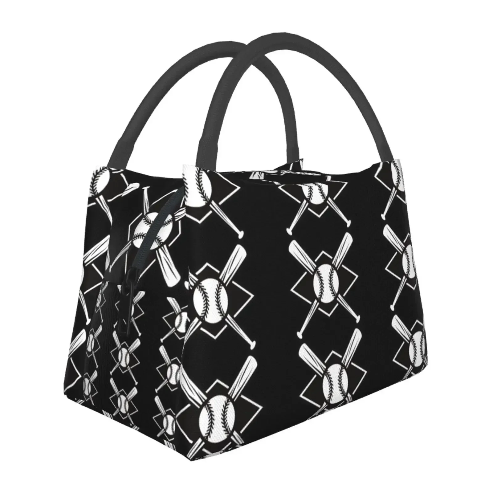 Baseball Mom Insulated Lunch Box Cooler Tote Bag Organizer Bag For Women