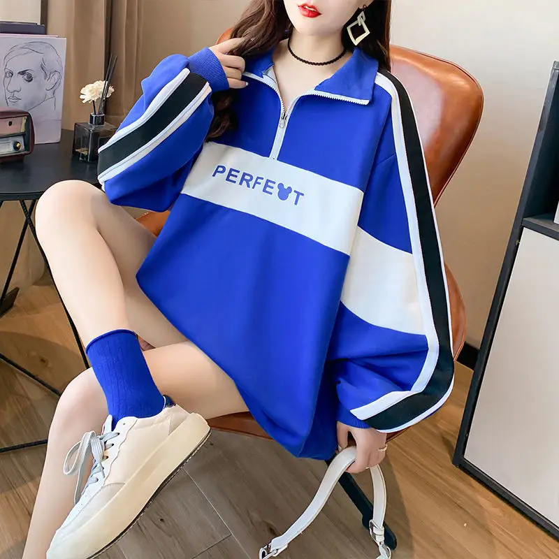 2024 Spring and Autumn Women's POLO Collar Pullover with Loose, Casual, Fashionable, Elegant Commuting Large Sleeves Sweater