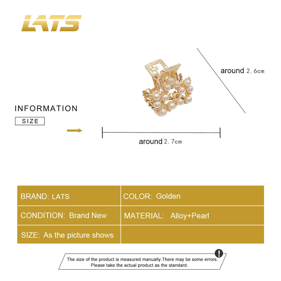 LATS 진주 작은 머리핀 머리 클로 어린이 작은 클립 머리 장식 Bangs 유물 헤어 클립 헤어 액세서리 여자