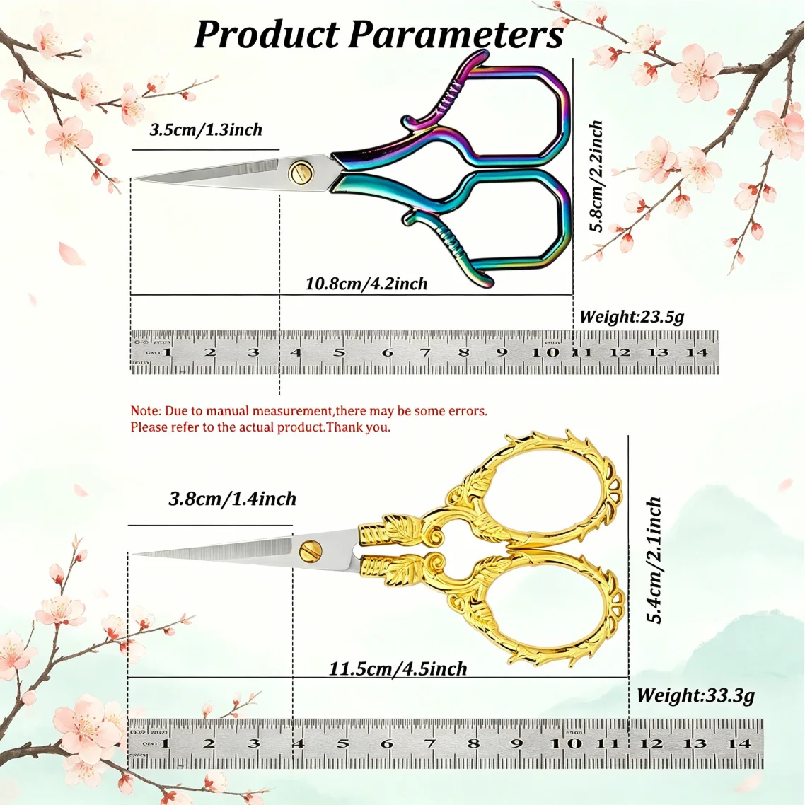 1/2PCS,Vintage Tailor Scissors Sharp Embroidery Fabric Needlework Paper-cut Craft Scissors Household Office Tailor Sewing Tools
