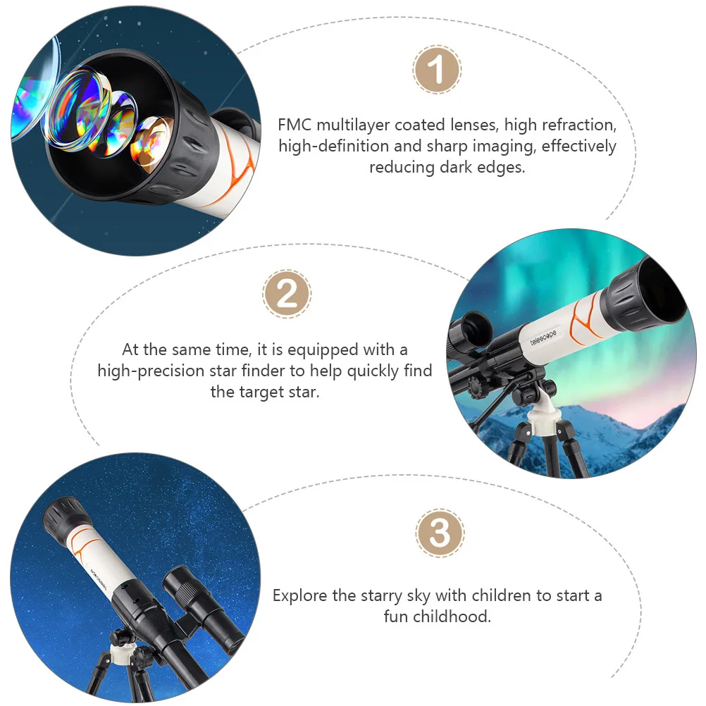 

High Magnification Night Vision Stargazing Telescope For Outdoor Play Multilayer Coated Lens High Refraction Dual Purpose