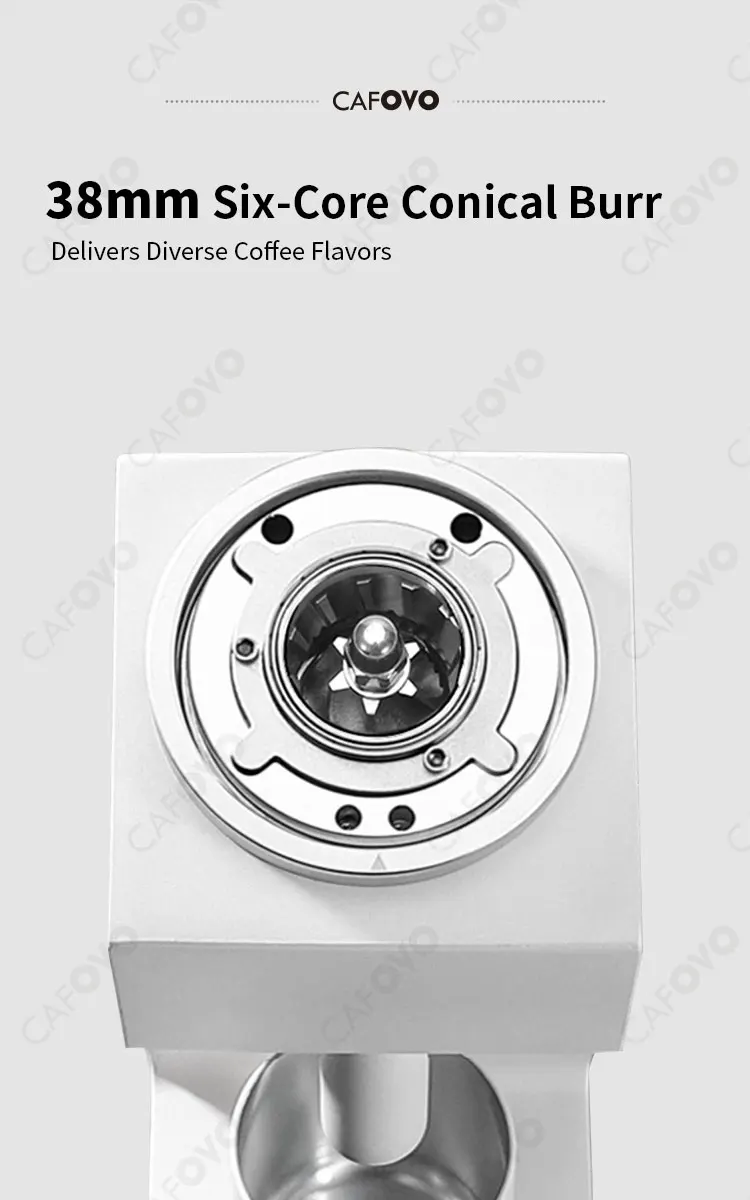 CAFOVO FR-005mini مطحنة القهوة الكهربائية 160 دورة في الدقيقة 304 الصلب 38 مللي متر نتوءات مخروطية المحمولة في الهواء الطلق مطحنة القهوة القابلة لإعادة الشحن