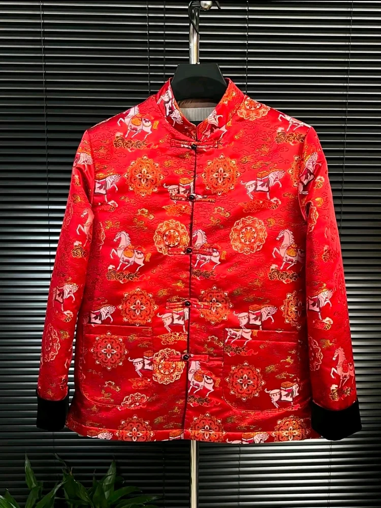 

New Men's Autumn Winter Tang Suit Jaet Faionable Casual Trendy National Trend High-End Feelings Cool Stereo Tailoring
