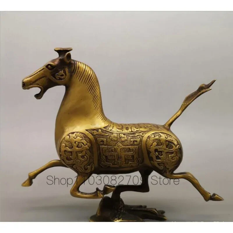 Copper Statue Wholesale of pure copper horse, flying swallow, twelve zodiac horses, ornaments, living room, brass horse, ornamen