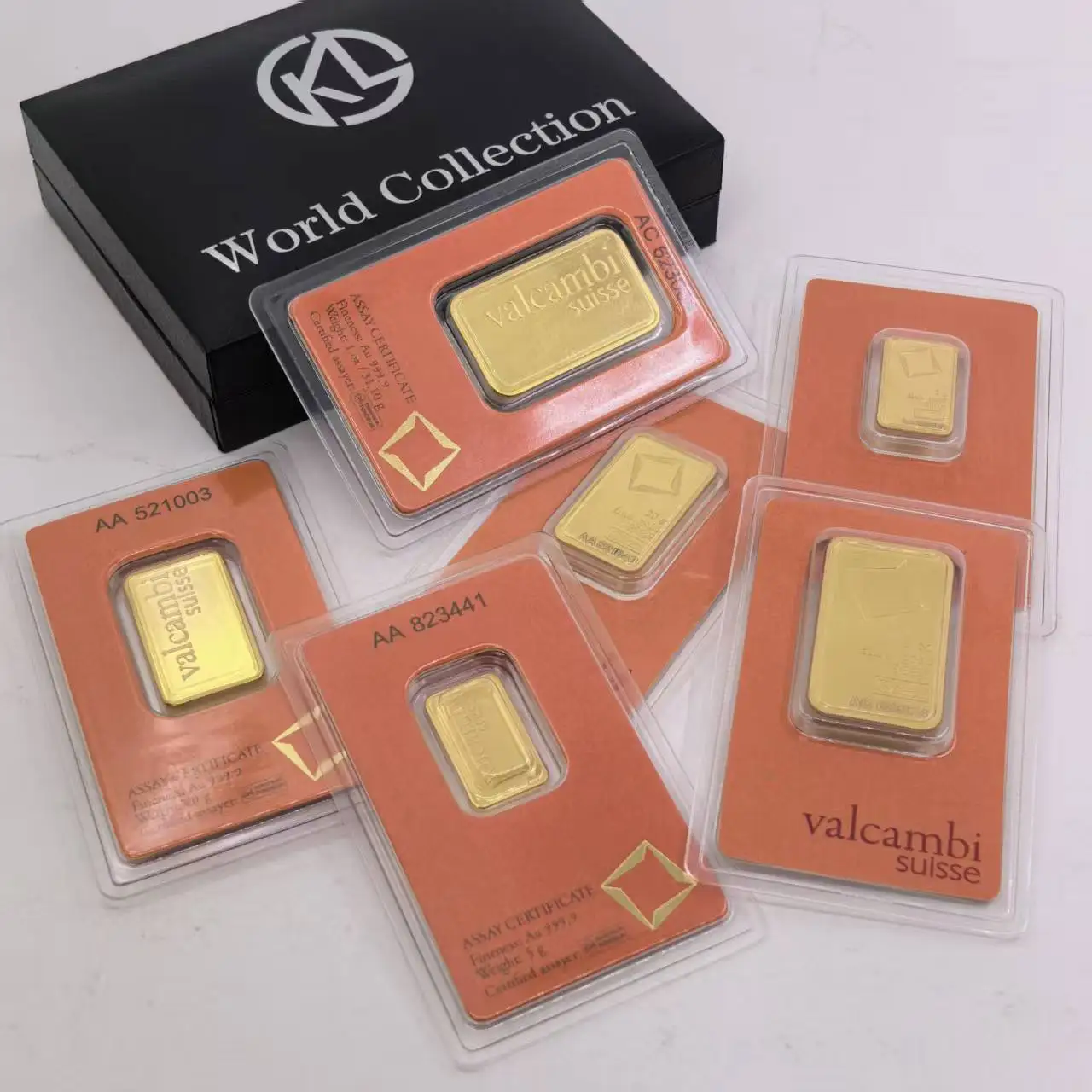5 Gram/20 Gram/1 oz 24K Gold Plated Bars In Orange Seal Packaging Non Magnetic Independent Serial Number