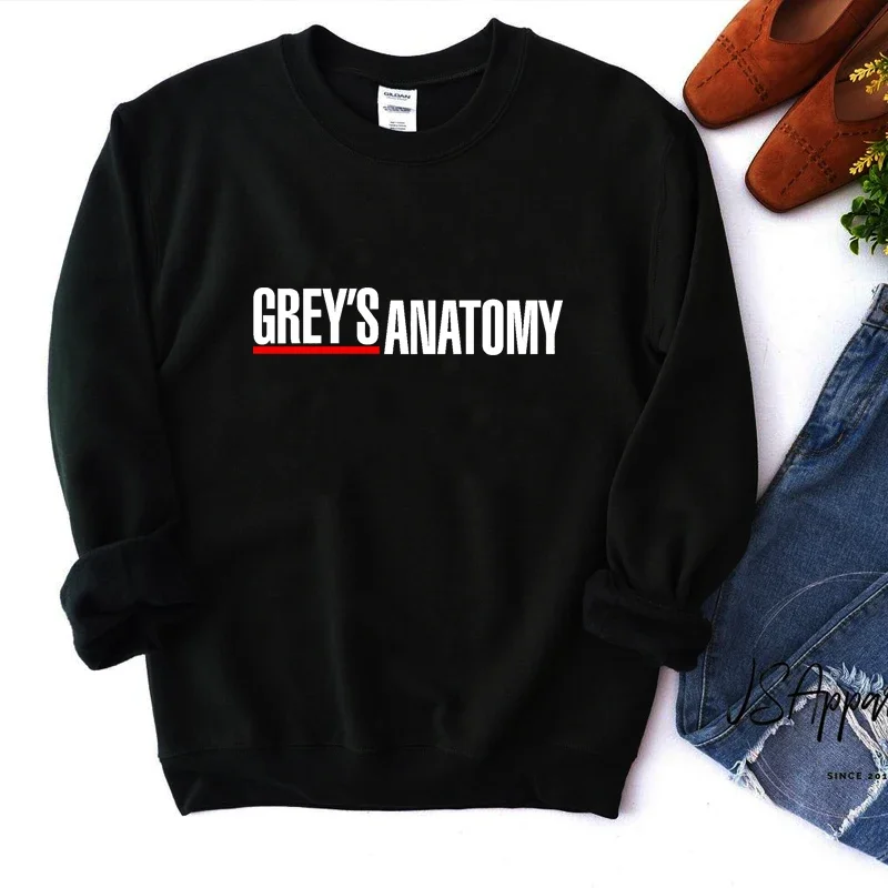 

Grey's Anatomy Tv Shows Women Sweatshirt Long Sleeve Winter Clothes O Neck Streetwear Outfit 70s 80s Fashion Jumper Dropshipping