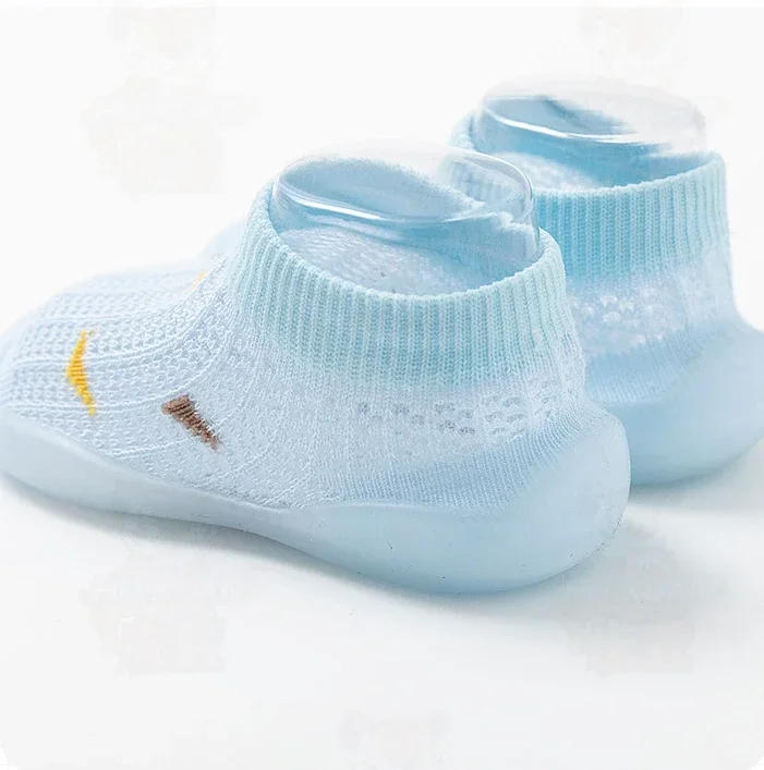 Children's walking shoes baby floor shoes baby socks shoes non slip indoor soft sole mesh surface thin sandals one foot pedal