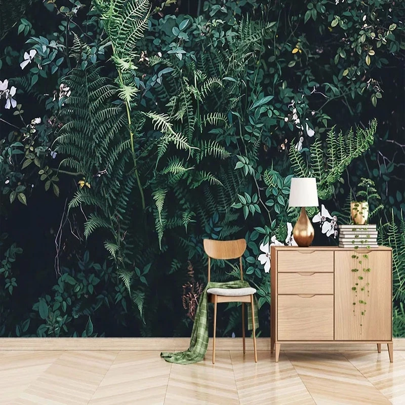 Customized 3D Wallpaper Modern Green Plant Leaf Photo Mural Bedroom Creative Art Living room sofa TV background wall restaurant