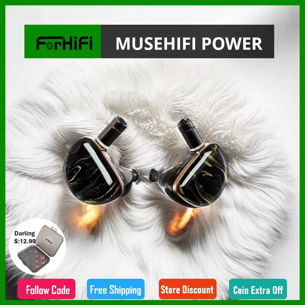 

MUSEHIFI POWER 14.5mm Nanometer Flat Diaphragm Planar Magnetic Driver IEMs Hi-Fi In-Ear Monitors Wired Earphones 7hz Timeless