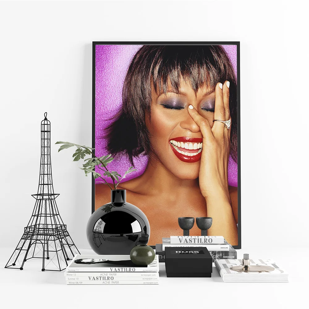 Whitney Elizabeth Houston Model Star Actress Art Print Poster Rnb Music Singer Wall Picture Bedroom Home Decor Canvas Painting