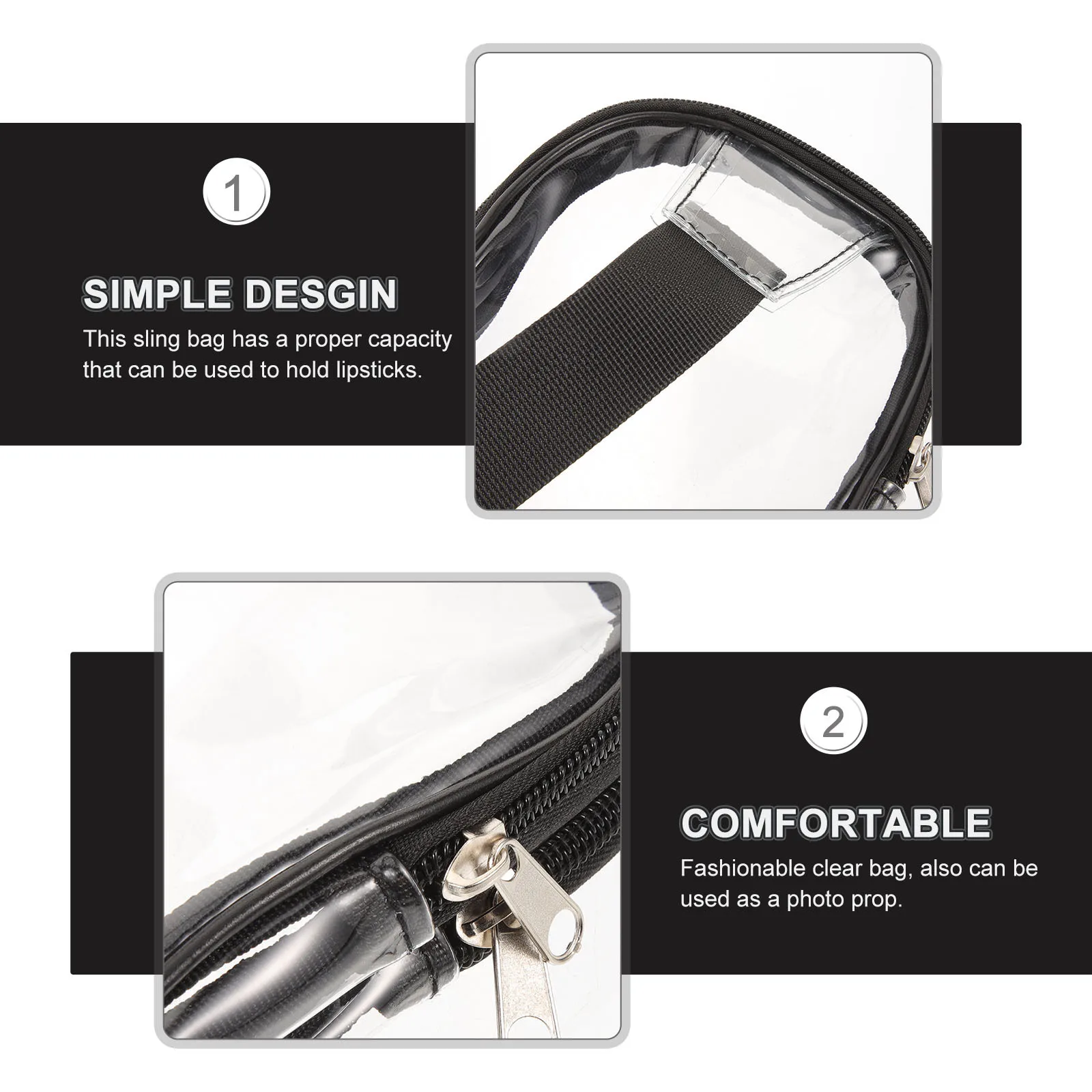 

Sling Bag Clear PVC Cloth Running Phone Storage Portable Travel Sports Adjustable Belt Gift Clear Bag Transparent Sling Pack