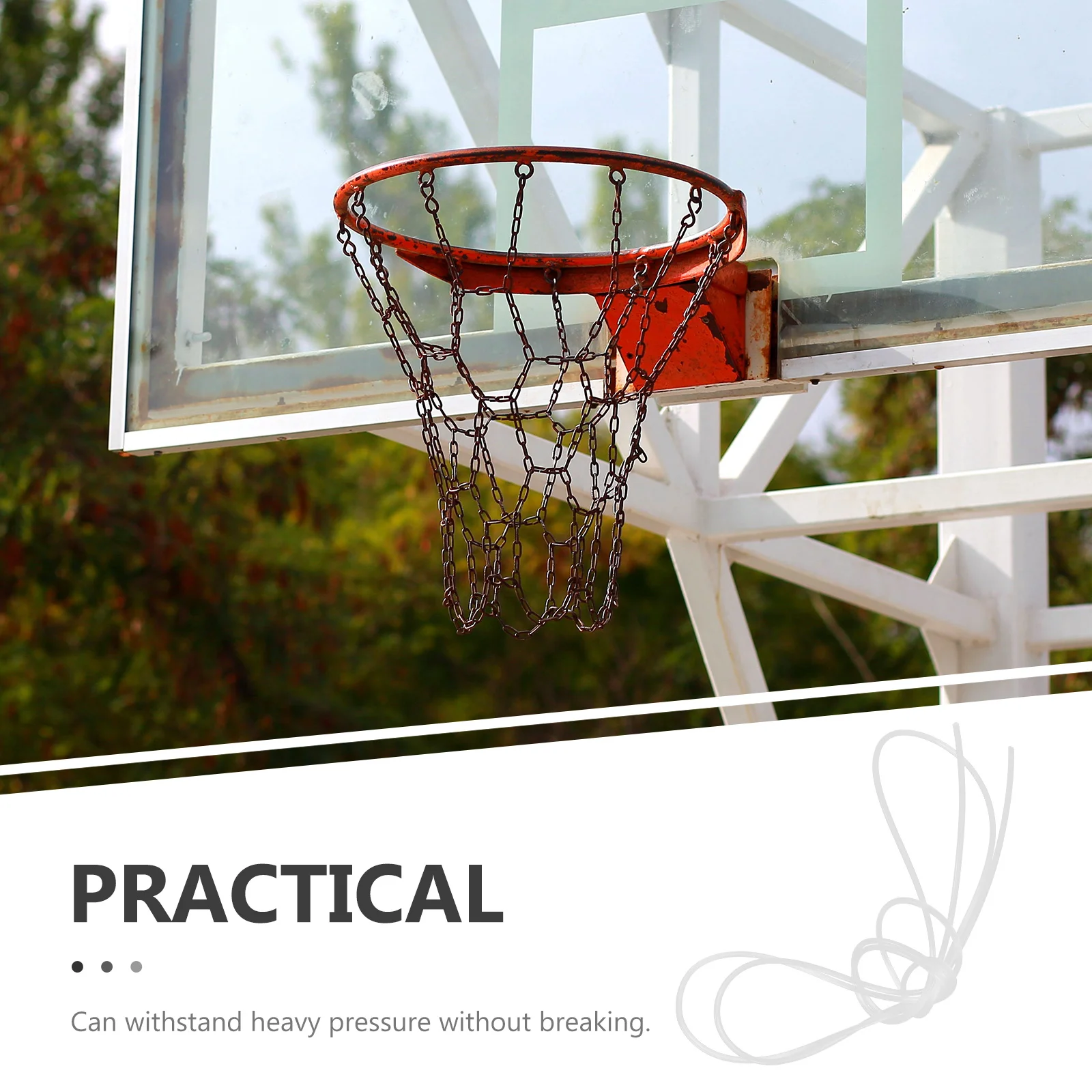 2 pezzi di corda per rete per canestro da basket, cavo in nylon, resistente alla corrosione, filettatura di ricambio, cavo di fissaggio per reti da basket per interni ed esterni