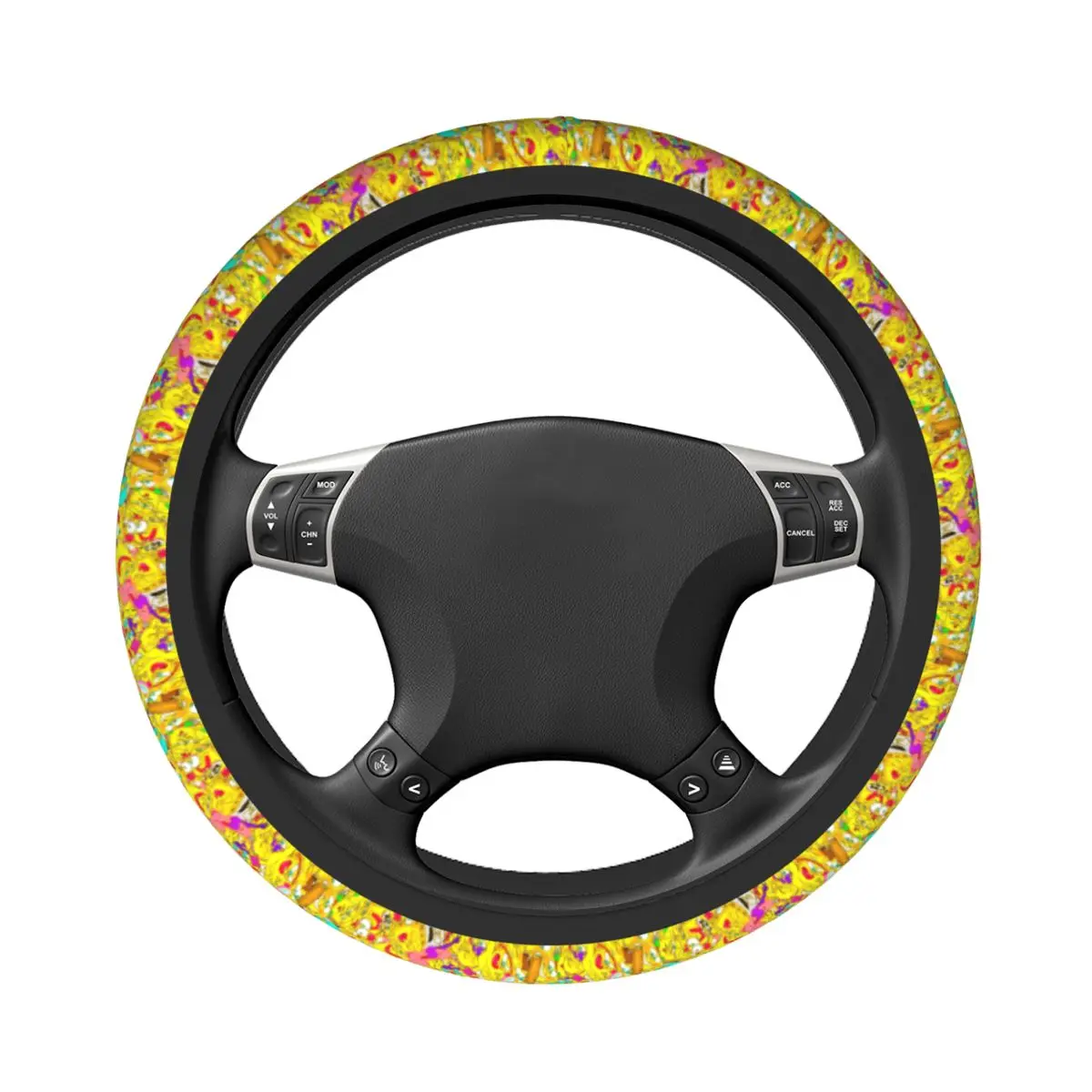 SpongeBobed Car Steering Wheel Cover 38cm Anti-slip Steering Wheel Protective Cover Fashion Auto Decoration Car Accessories