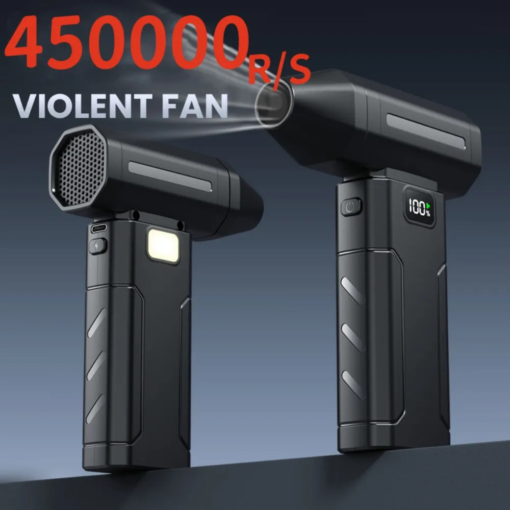 

Турбореактивный вентилятор 45000 об/мин, портативный турбо-ручной вентилятор, 5 скоростей ветра, регулируемая, перезаряжаемая батарея, для кемпинга на открытом воздухе