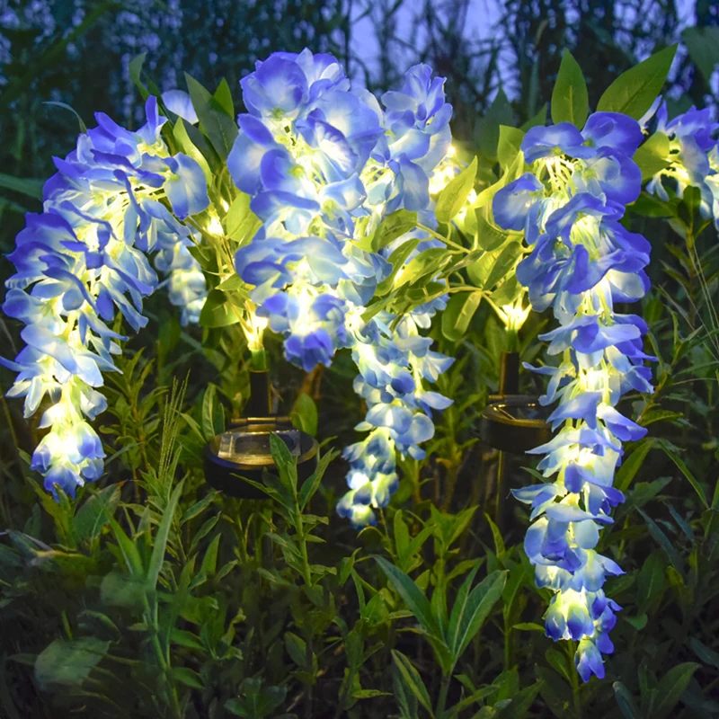 LED Garden Courtyard Decoration Lamp Solar Wisteria Flower Lamp Waterproof Lawn Lamp Garden Landscape Lawn Villa Decoration