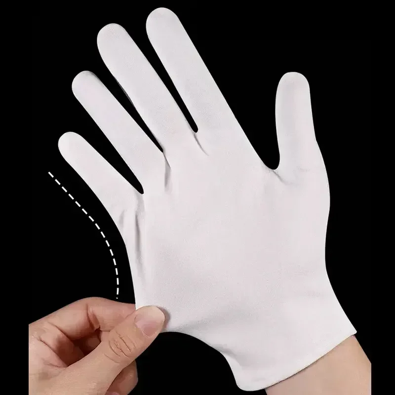 20 Stück Etikette weiße Baumwoll handschuhe High Stretch Arbeits handschuhe Film Spa Schmuck Fäustlinge Schweiß absorption Haushalts reinigungs werkzeuge