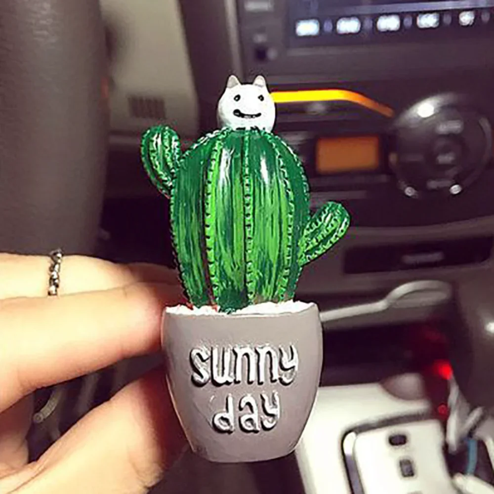 Cactus Flower Flavoring Car Scent Air Freshener for Auto Perfume Aroma Diffuser Air Vent Clip  Creative Decor Car Accessories