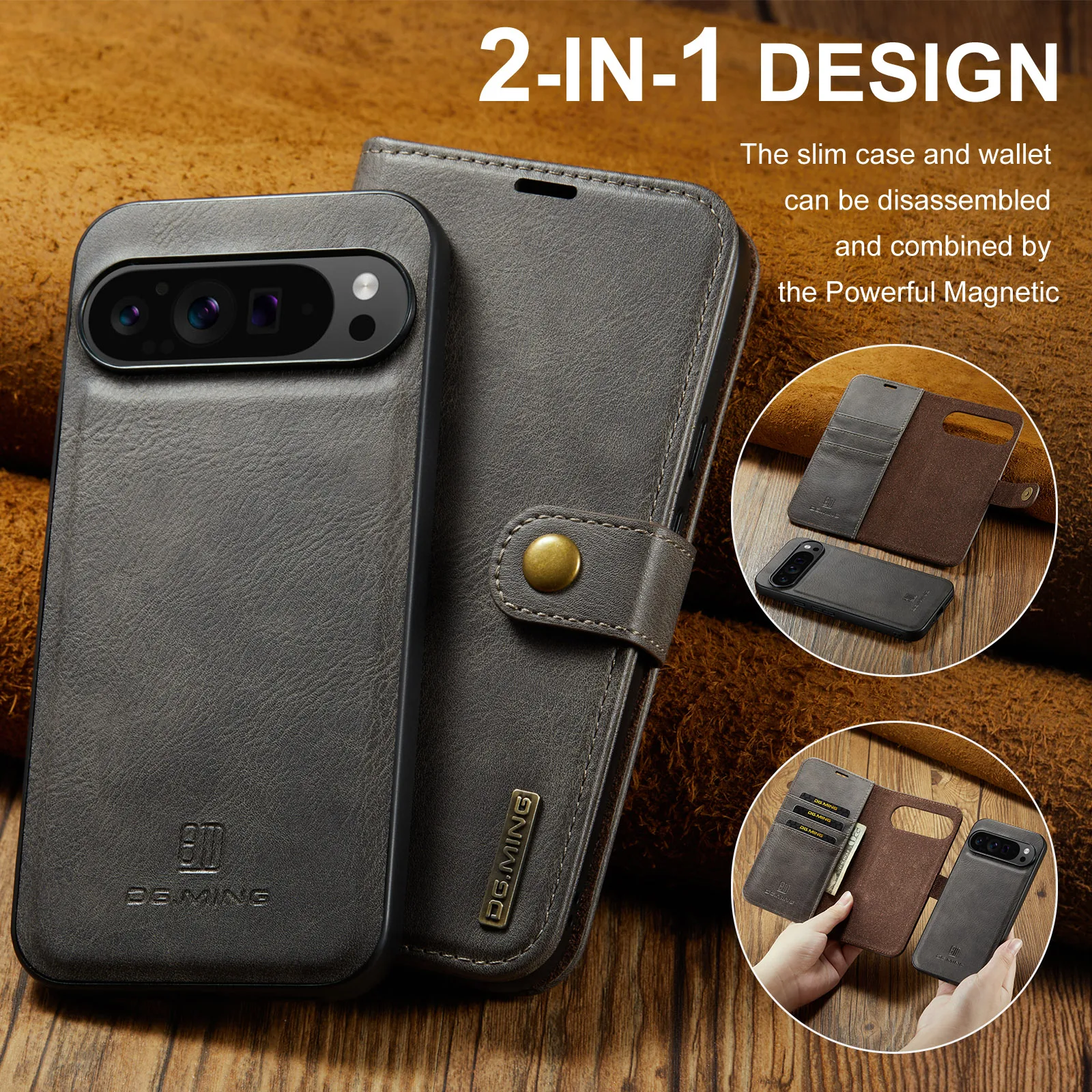Premium Flip Leather Wallet Ph - Google Pixel 9 ulasan dan harga