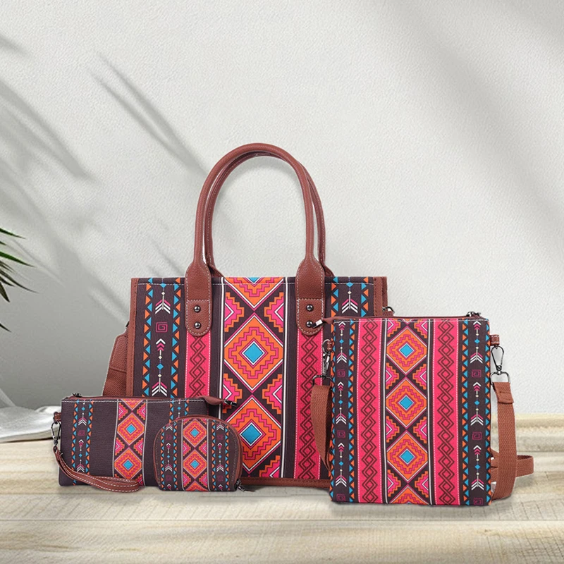 

Elegant Women s Designer Handbag Set with Matching Wallet Tote Bag Shoulder Bag and Satchel Purse - 4 Piece Collection