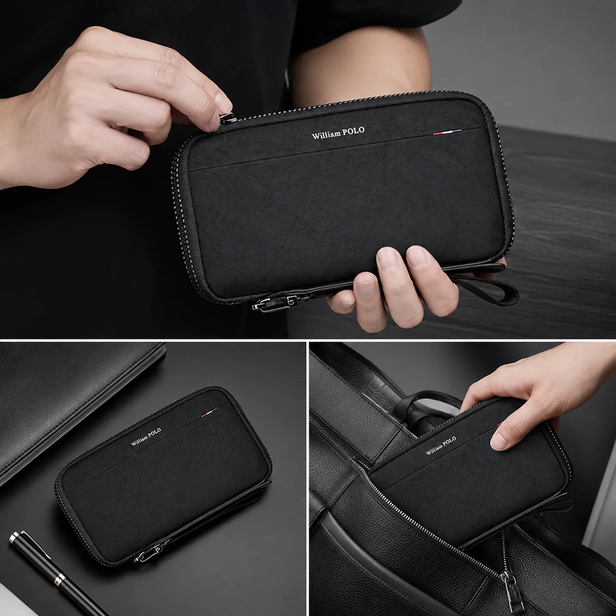 Large capacity passport bag, Large Capacity Passport Holder Travel Wallet Multifunctional ID Card Phone Bag