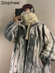 Lamb Wool Coat Men's Autumn Winter Fleece-lined Thickened Warm Cotton Coats Cashmere Cotton-Padded Coat Men's Cotton Jacket