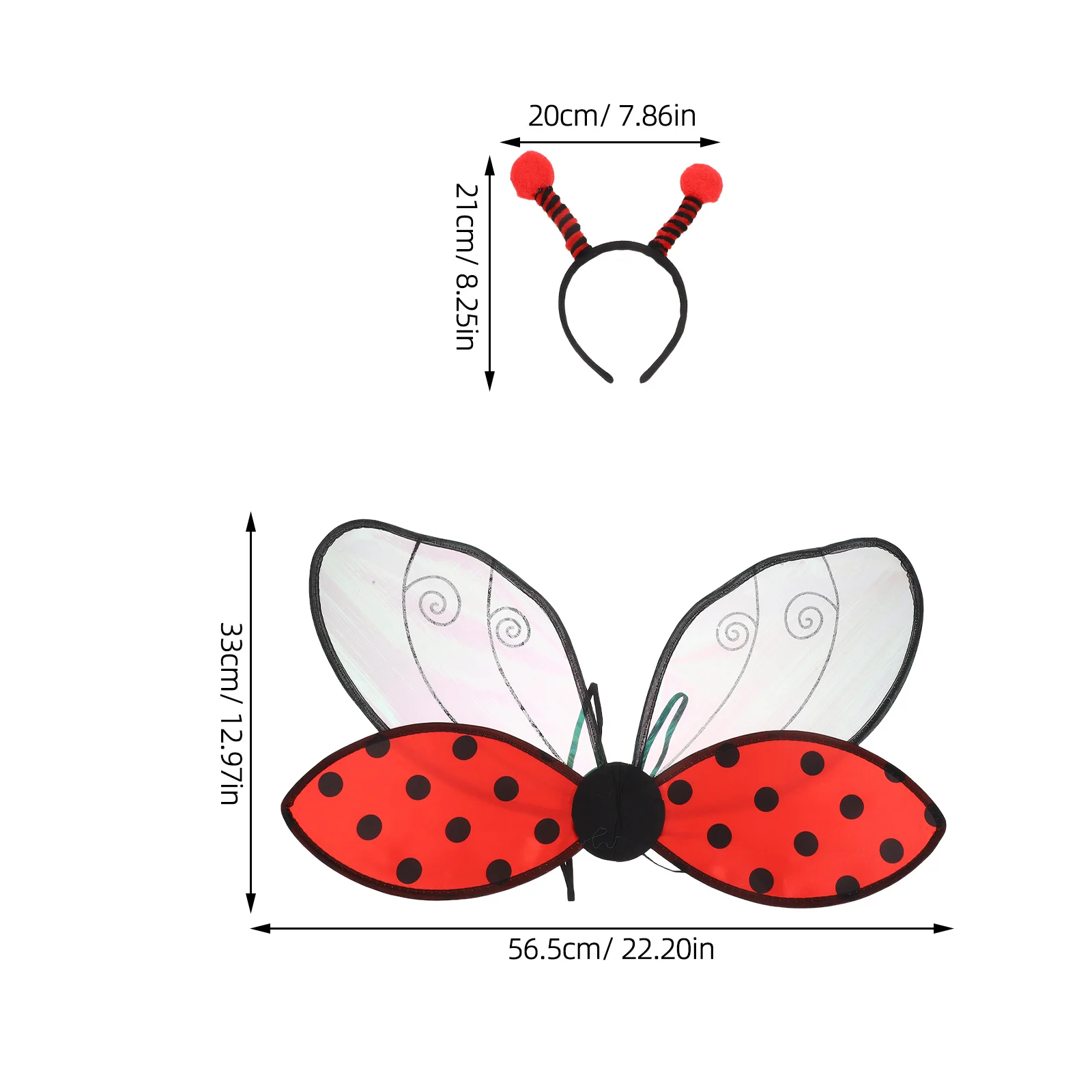 1 ensemble 1 ensemble coccinelle ailes antenne bandeau Cosplay accessoires de déguisement pour les femmes fête carnaval Halloween habiller-animal