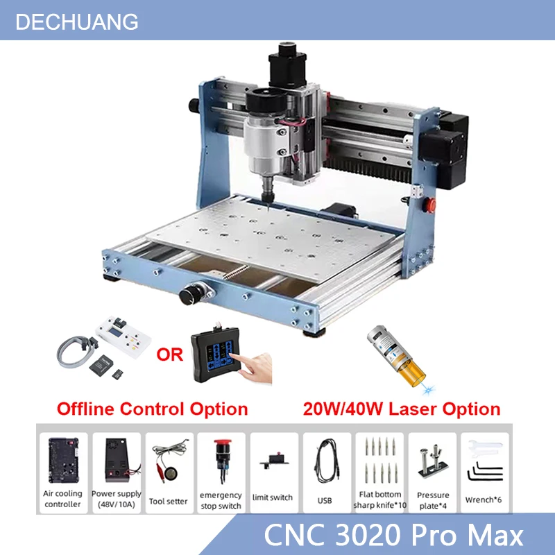 

CNC 3020 Pro Max 300W Spindle Engraving Machine Wood Router For Metal Acrylic, Milling Cutting Machine with Offline Controller