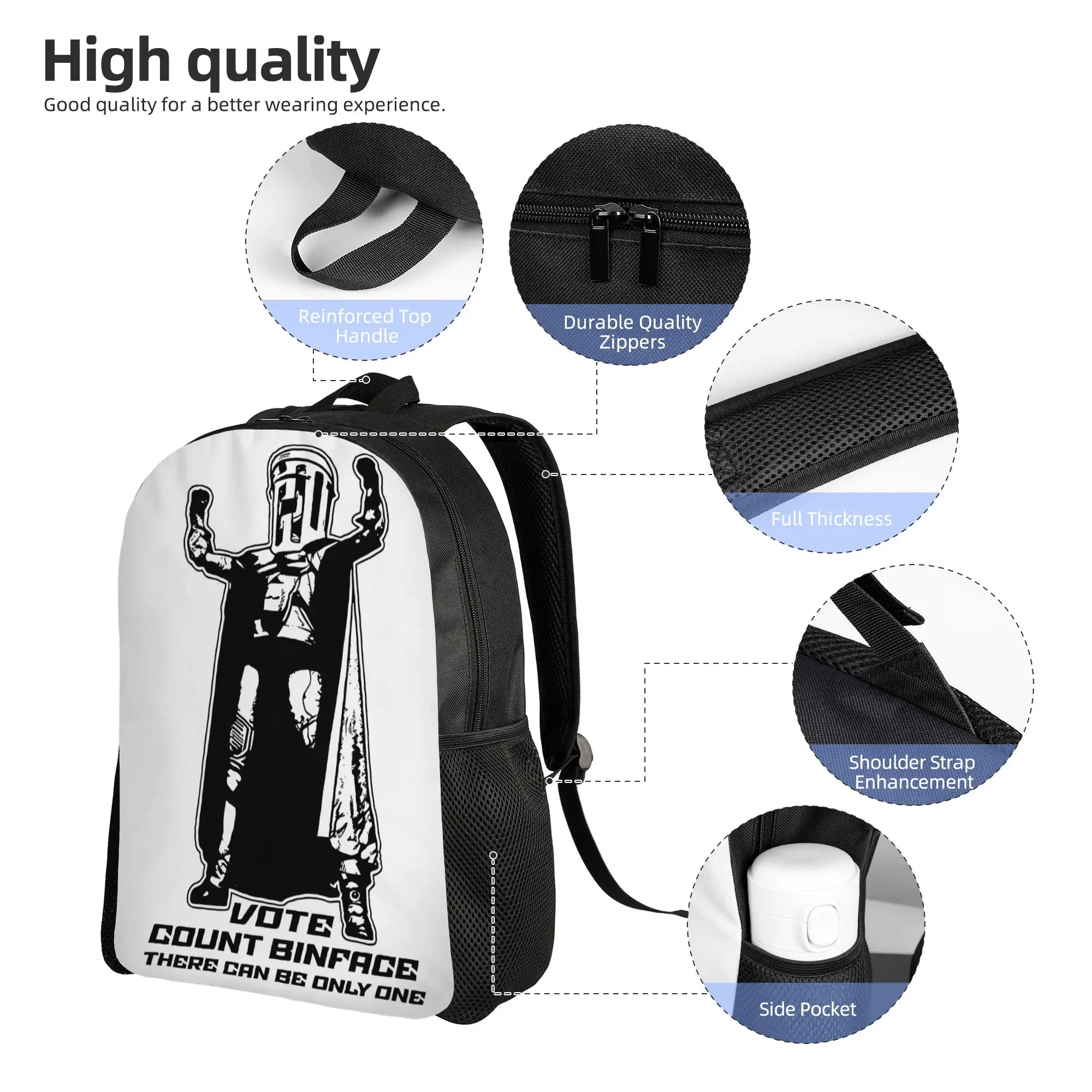 Vote Count Binface Casual Backpack Durable High School  Daypack for Men Women Laptop Computer Canvas Bags