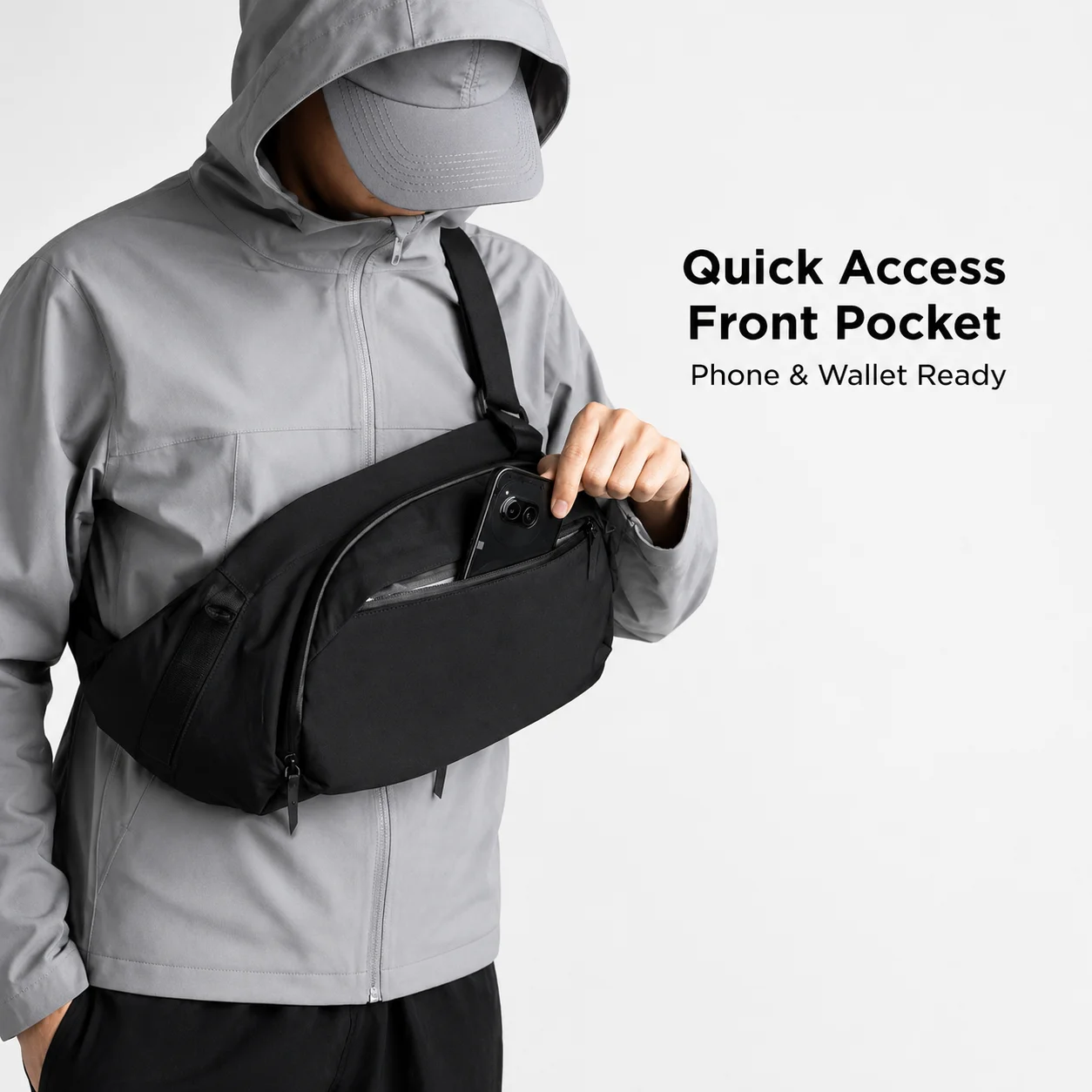 Waterproof Sling Bag for Men Crossbody Chest Backpack Anti Theft Shoulder Pack Large Capacity Travel Commuter 11 Inch Tablet