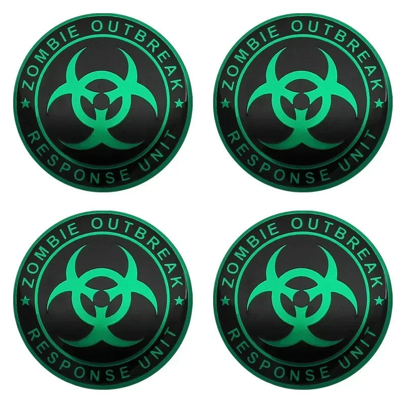 Personalised 4Pcs 56mm Zombie Outbreak logo Car Wheel Center Hub Caps Stickers For KIA BMW Audi Mercedes TOYOTA HONDA Chevrolet