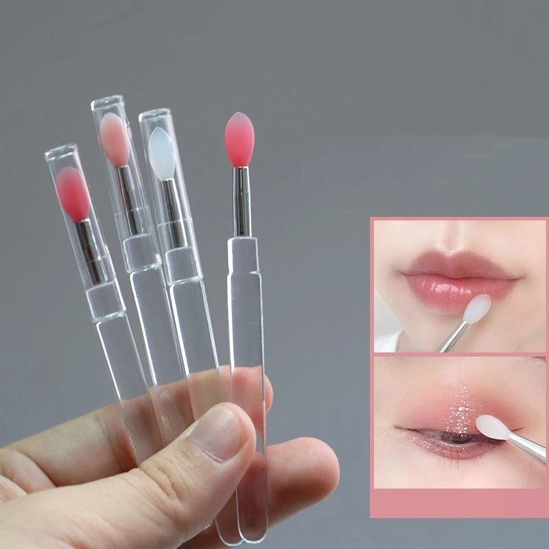 1/3/5PCS Portable Silicone Lip Brush With Cover Soft Multifunctional Lip Balm Applicator Lipstick Lipgloss Makeup Brushes