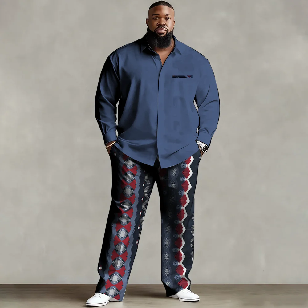 

Комплект мужской рубашки больших размеров S-9xl: этническая подвеска — дышащая ткань, мягкая винтажная этническая графика, устойчивая к морщинам,