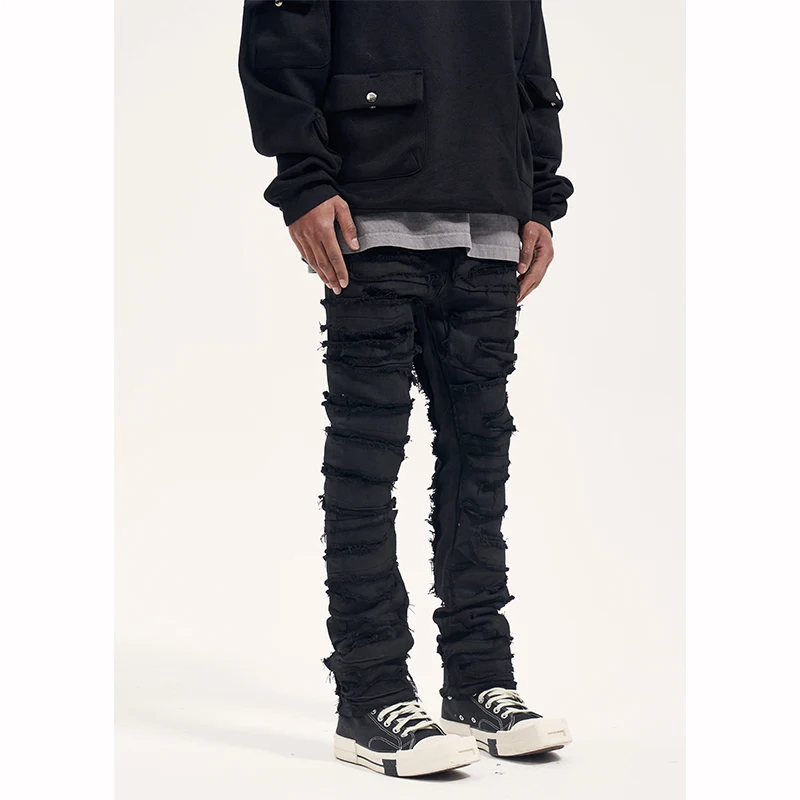 

Avant-Garde Vintage Jeans For Men In wax-coated High Street Style Wasteland Style Pants