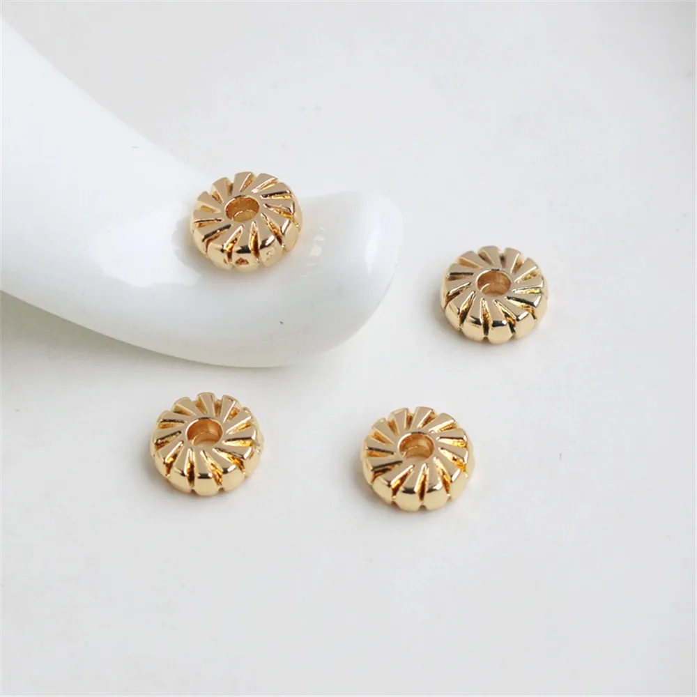 Roda panas tebal dua sisi, Spacer roda, piring terbang, 8mm, DIY mesin cuci manik-manik tangan, 14K berubah warna