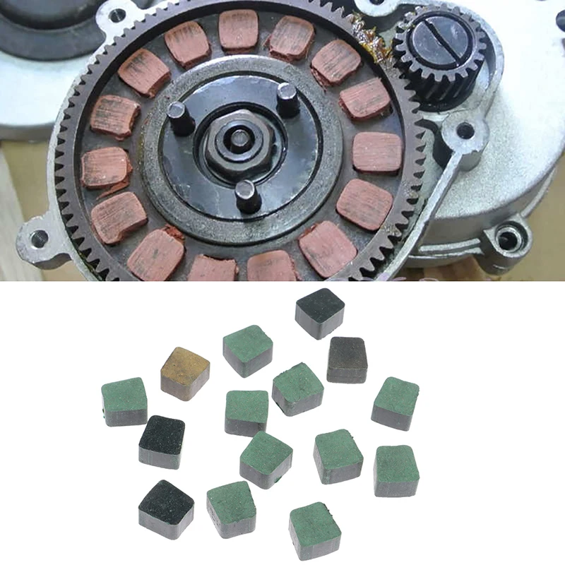 15PCS/Set Engine Clutch Pads Square Shape Green Replacement for Motorized Bicycle 49cc 60cc 66cc 80cc 2-stroke Engine Clutch Pad