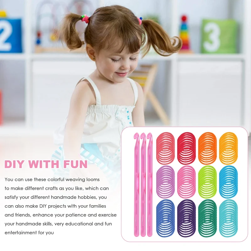 New 192 Pcs 7 Inches Potholder Loops Weaving Loom Loops Weaving Craft Loops With 12 Colors For DIY Crafts Supplies A