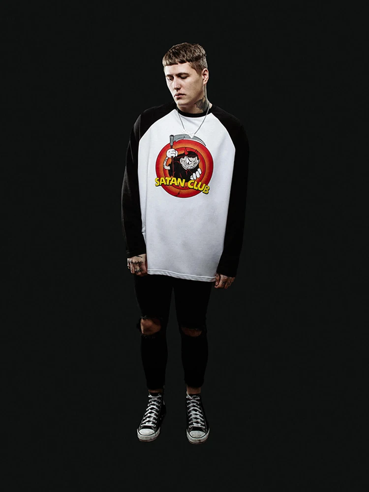 Men T-Shirt Streetwear Cartoon Oversized Printed Autumn Hip Hop Korean Long Sleeve Y2k Tops Tees Cotton Graphic Unisex Clothing