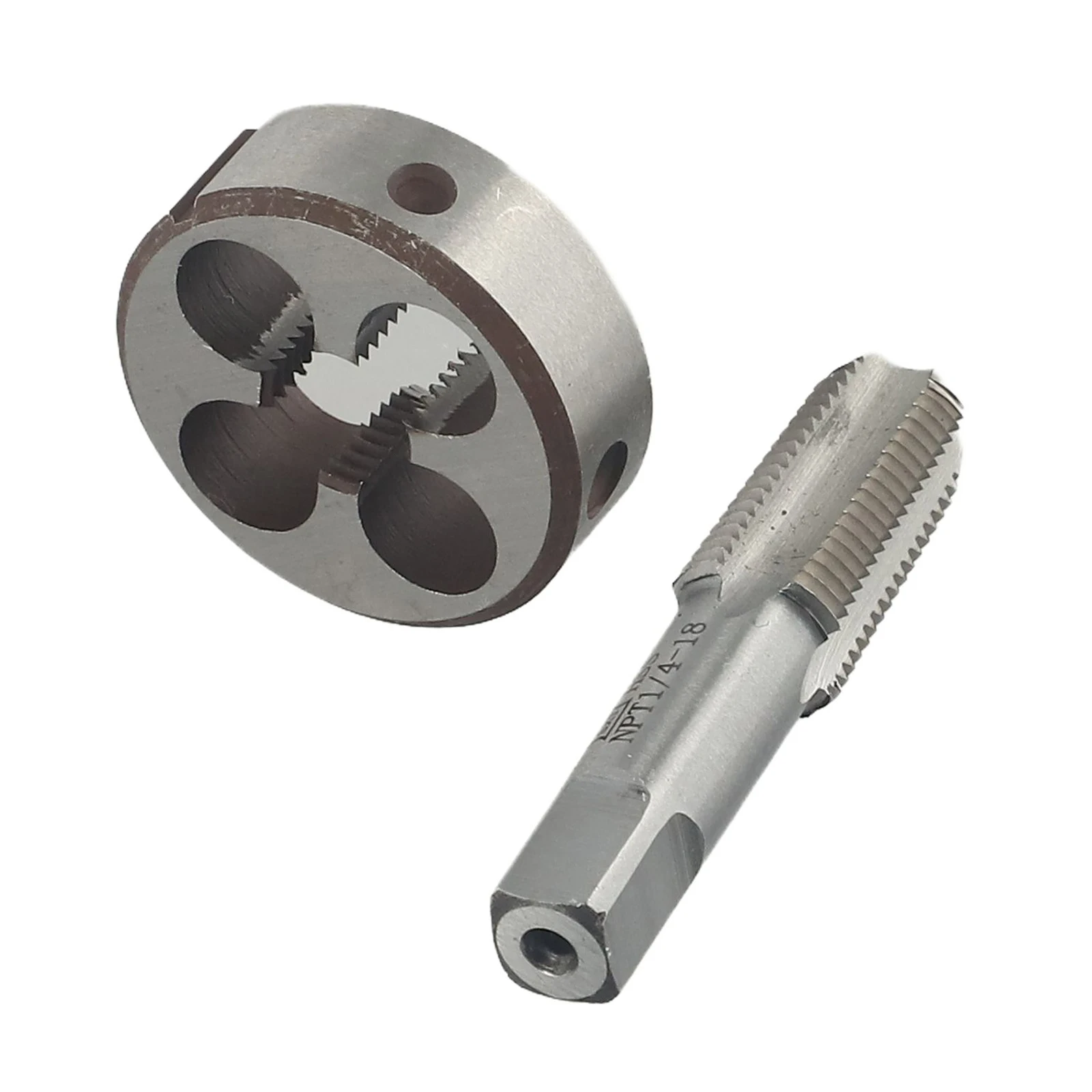 

HSS 1/4-18 NPT Tap And 1/4-18 NPT Die Right Hand 61mm Tap Length Tap Die Set 38mm Diameter Handle Tool Accessories