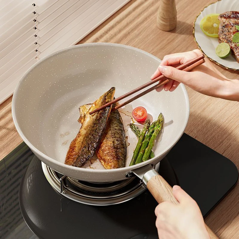 Maifanshi non stick pan  home style steak frying pan  stir fry pan induction cooker gas stove special stir fry pan non stick pan