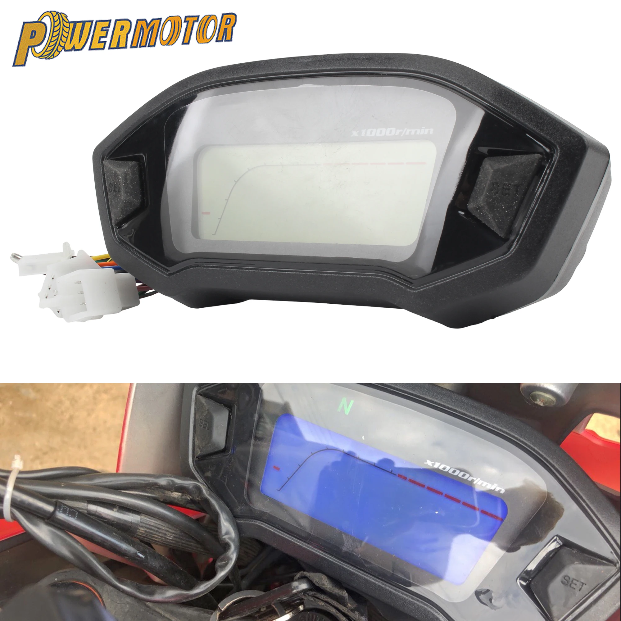 

for 2-4 Cylinder Motorcycle LCD Digital 13000rpm Speedometer Backlight Motor Vehicle Turn Signal Light Indicator Voltmeter Parts