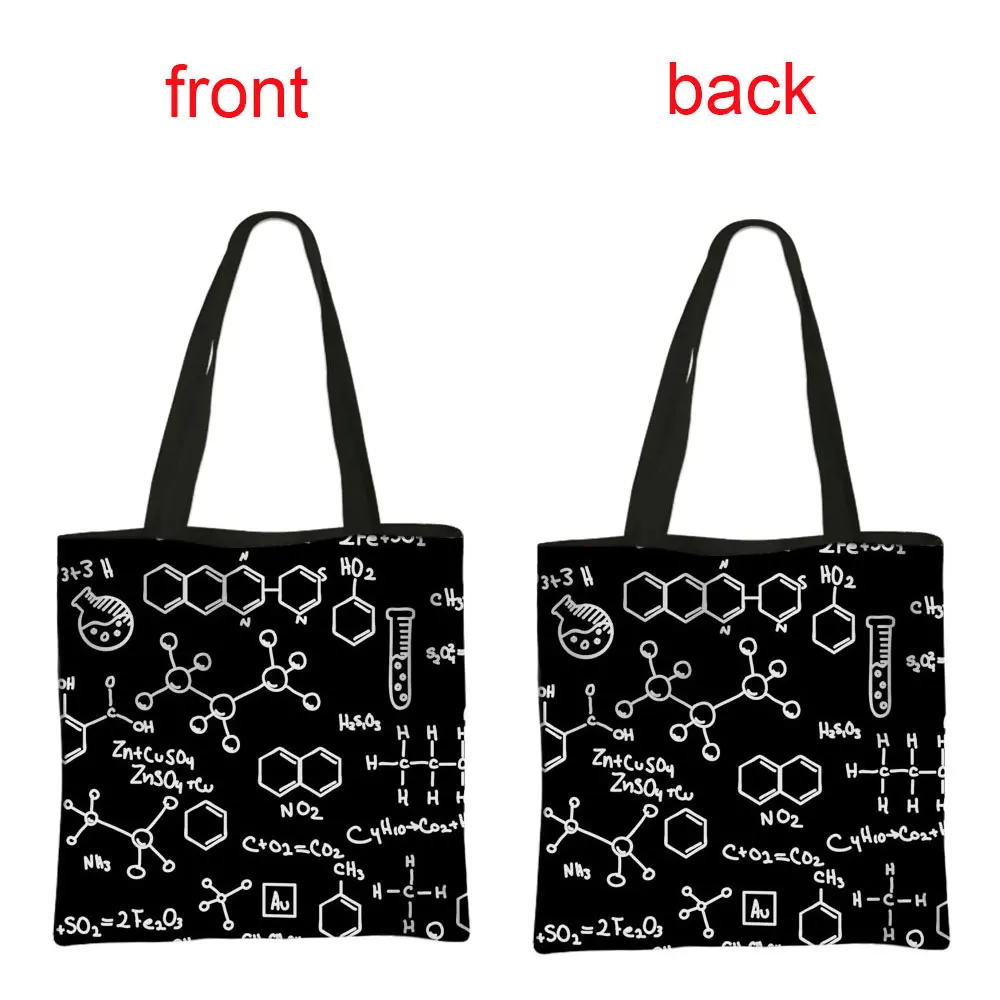 Periodic Table of Elements  Printing Shopping Bag Coffee Letters  Women Totes Bags Ladies Handbag Reusable Casual Shoulder Bags