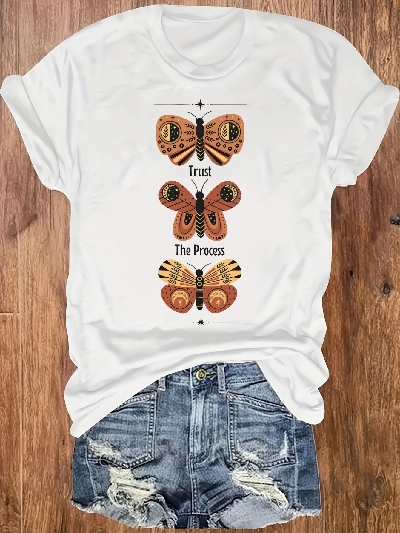 

women's plus size tank top Butterfly Pattern With Text Suitable for sports and daily wear womens clothes summer beach vacation